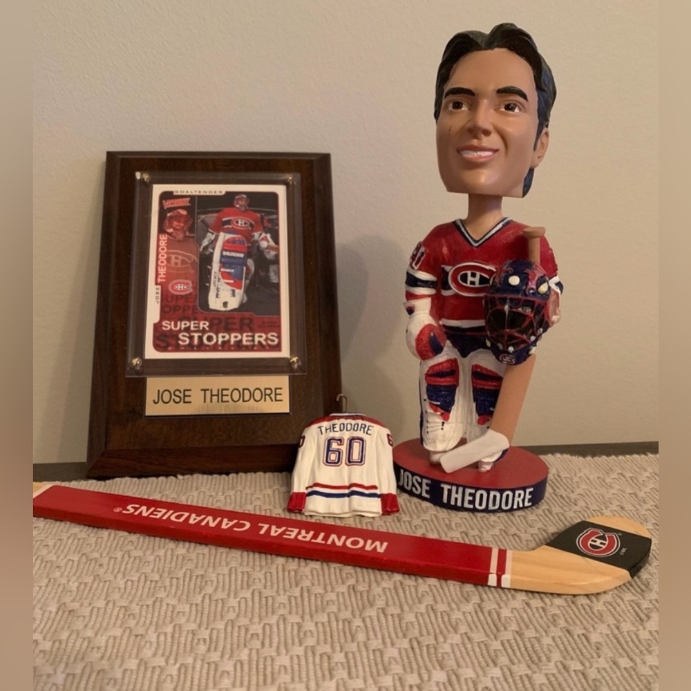 Jose Theodore Bobblehead and Memorabilia Set